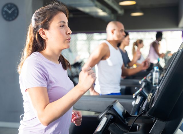 a woman doing a treadmill walk